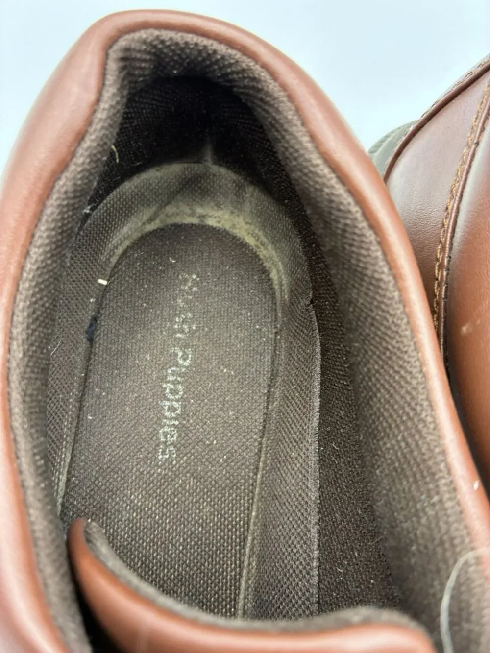 Softspots Mens Brown Velcro Loafers 8.5 Medium Moc Toe Comfort Casual Shoes